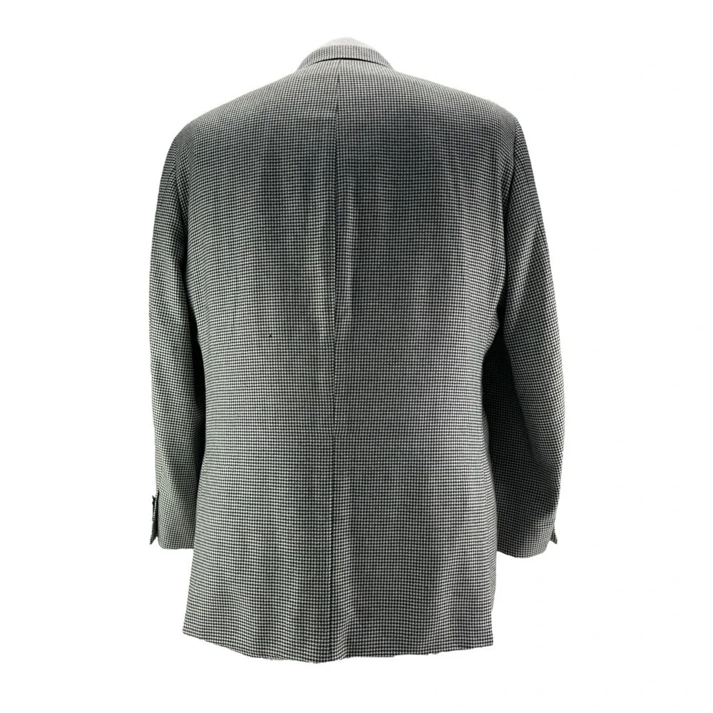 John W. Nordstrom Loro Piana Pure Cashmere Black & White Houndstooth‎ Blazer 44R